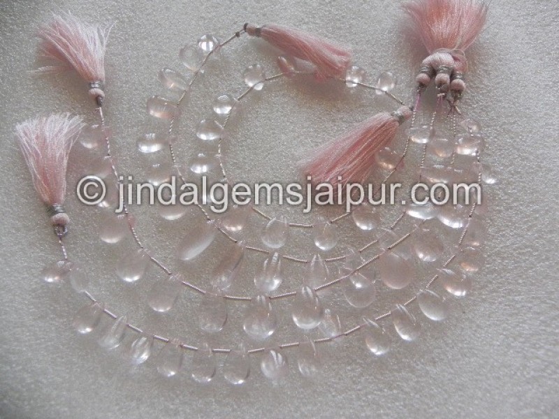 Rose Quartz Plain Pear Shape Beads